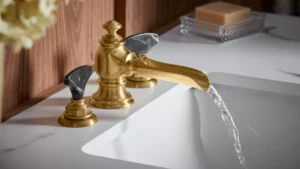gold and marble faucet